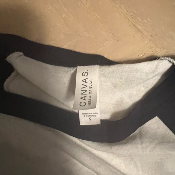 Bella Canvas Navy and White Long Sleeve Tee - Picture 3 of 4